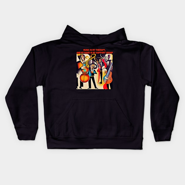 Music is my therapy, and my band is my support group. Kids Hoodie by Musical Art By Andrew